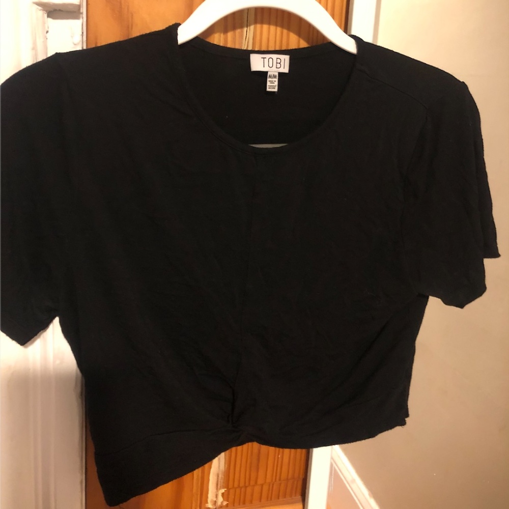 Black Tobi knotted crop top